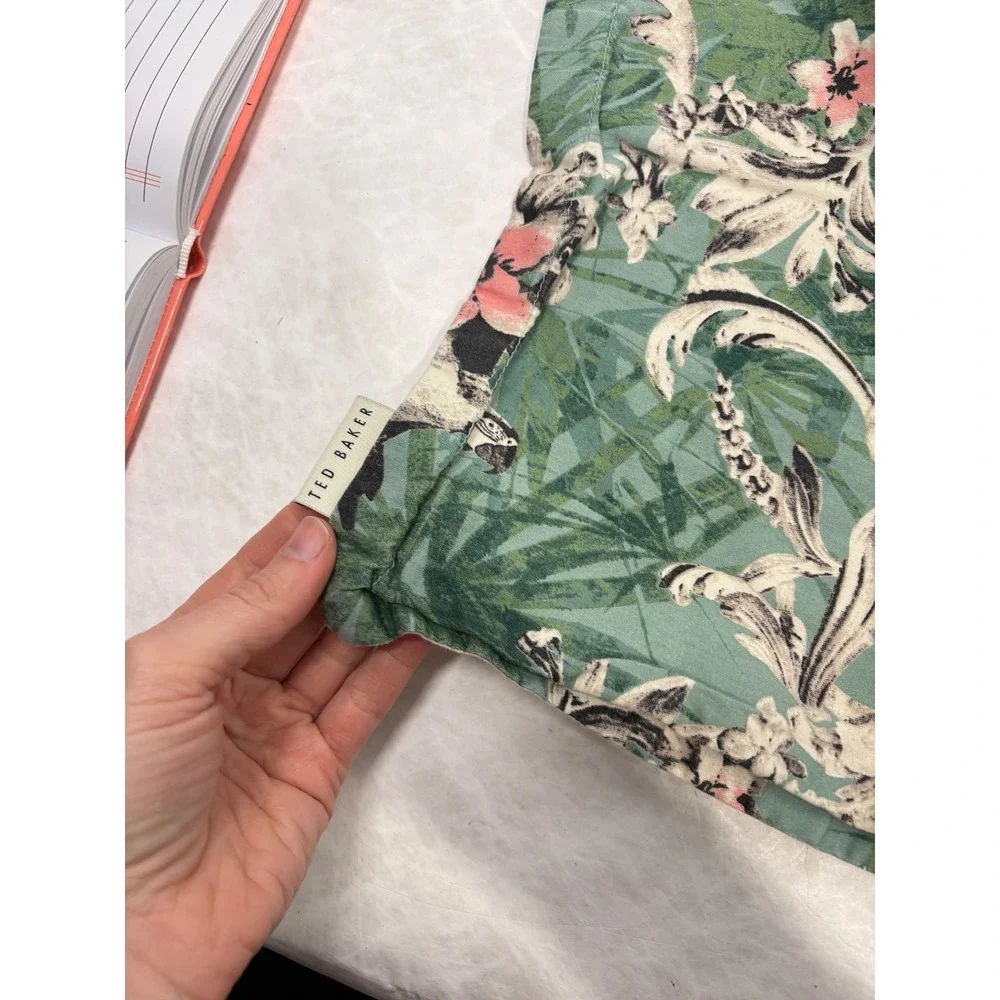 Ted Baker London Tiger Tropical‎ Jungle Print Cotton Pillow Sham Green Set of 2